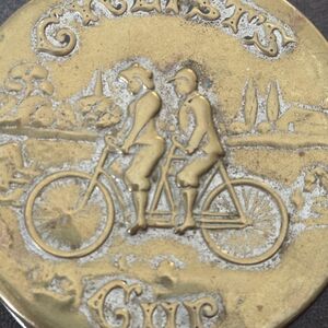 Vintage Cyclists Gold Tin Cop
